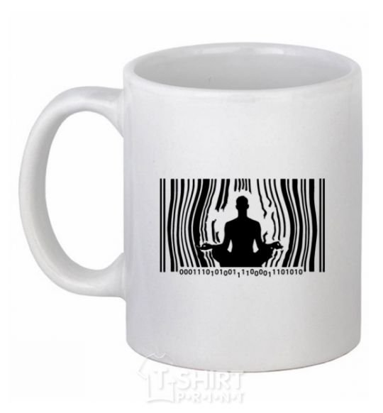 Ceramic mug om White фото