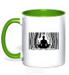 Mug with a colored handle om kelly-green фото