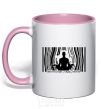 Mug with a colored handle om light-pink фото