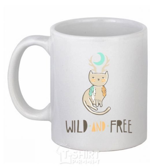 Ceramic mug wild and free White фото