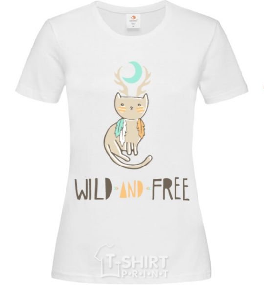 Женская футболка wild and free Белый фото