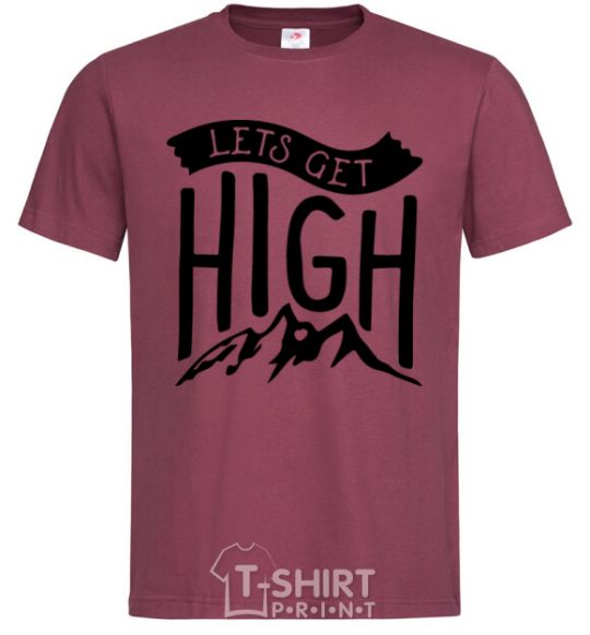 Men's T-Shirt Let's get high burgundy фото