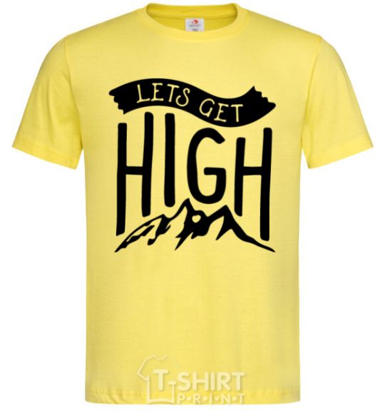 Men's T-Shirt Let's get high cornsilk фото
