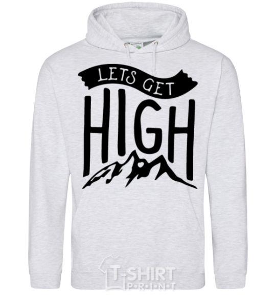 Men`s hoodie Let's get high sport-grey фото