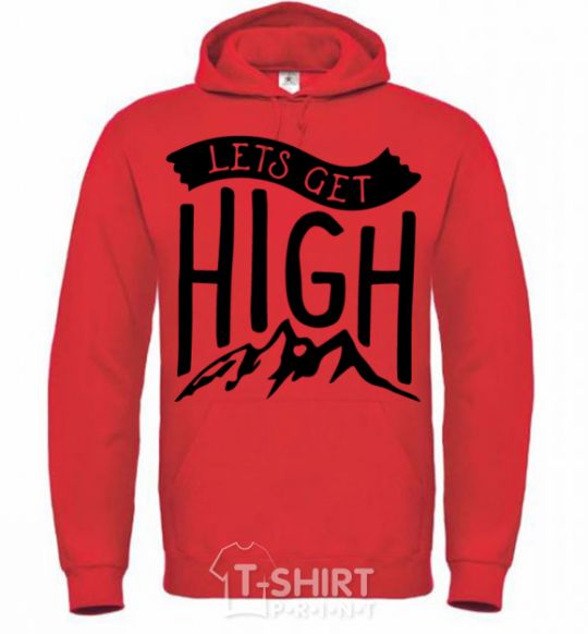 Men`s hoodie Let's get high bright-red фото