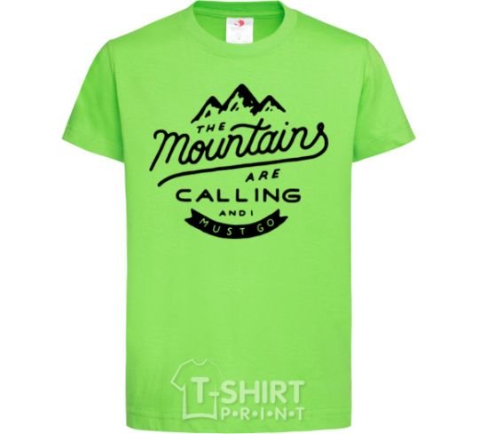 Kids T-shirt The mountains are calling orchid-green фото