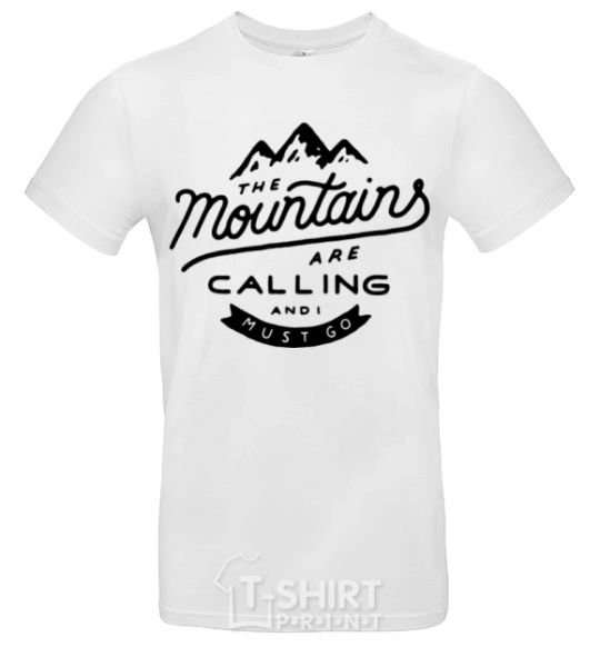 Мужская футболка The mountains are calling Белый фото