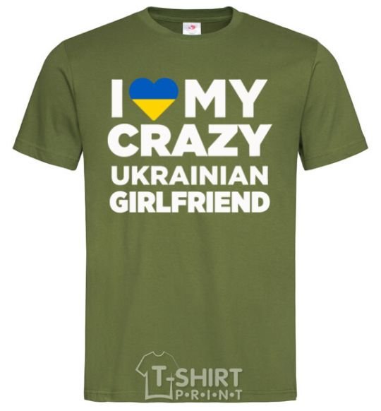 Men's T-Shirt I love my crazy ukrainian girlfriend millennial-khaki фото