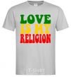 Men's T-Shirt Love is my religion grey фото