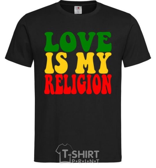 Men's T-Shirt Love is my religion black фото
