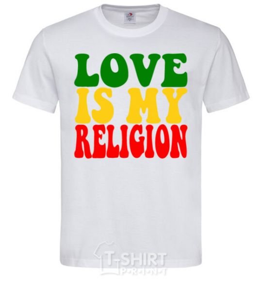 Men's T-Shirt Love is my religion White фото