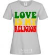 Women's T-shirt Love is my religion grey фото