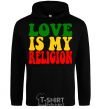 Мужская толстовка (худи) Love is my religion Черный фото