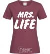 Женская футболка Mrs life Бордовый фото