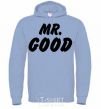 Men`s hoodie Mr good sky-blue фото