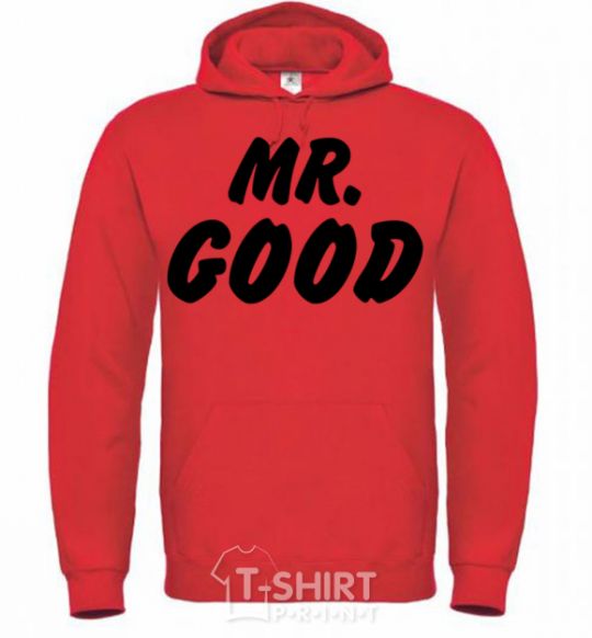 Men`s hoodie Mr good bright-red фото