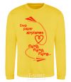 Sweatshirt Two paper airplane flying yellow фото