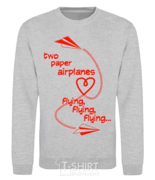 Sweatshirt Two paper airplane flying sport-grey фото