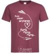 Men's T-Shirt Two paper airplane flying burgundy фото