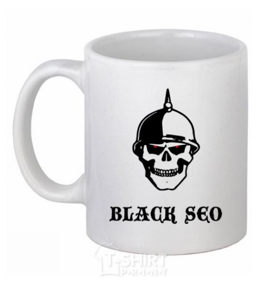 Ceramic mug Black seo White фото
