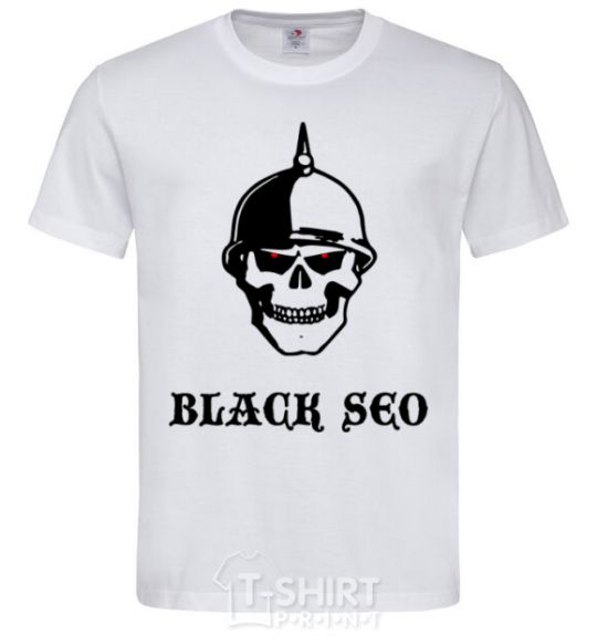 Men's T-Shirt Black seo White фото