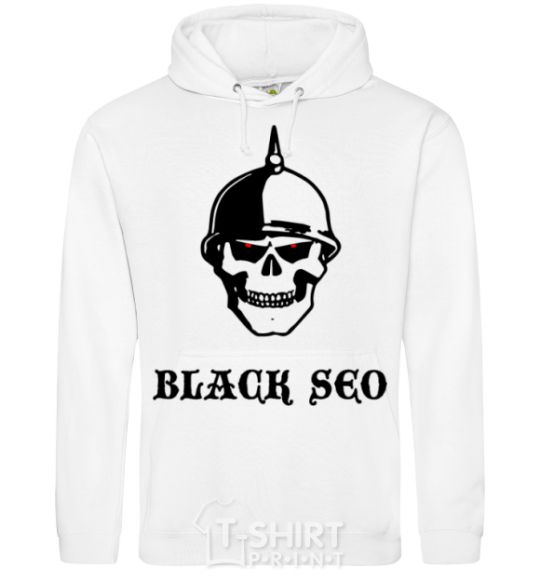 Men`s hoodie Black seo White фото