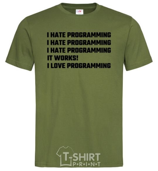 Men's T-Shirt programming millennial-khaki фото