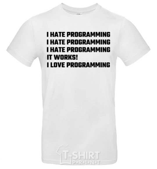 Мужская футболка programming Белый фото