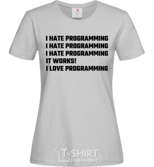 Women's T-shirt programming grey фото