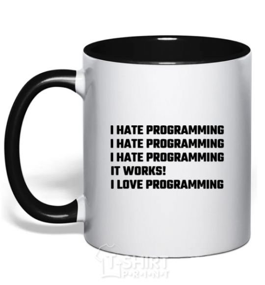 Чашка с цветной ручкой programming Черный фото