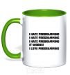 Mug with a colored handle programming kelly-green фото