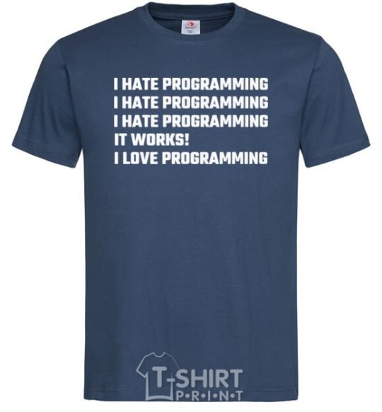 Мужская футболка programming Темно-синий фото