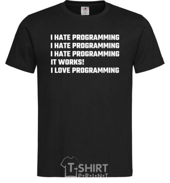 Мужская футболка programming Черный фото