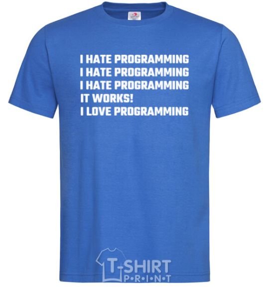 Мужская футболка programming Ярко-синий фото