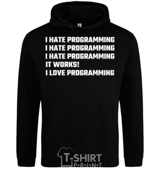 Men`s hoodie programming black фото