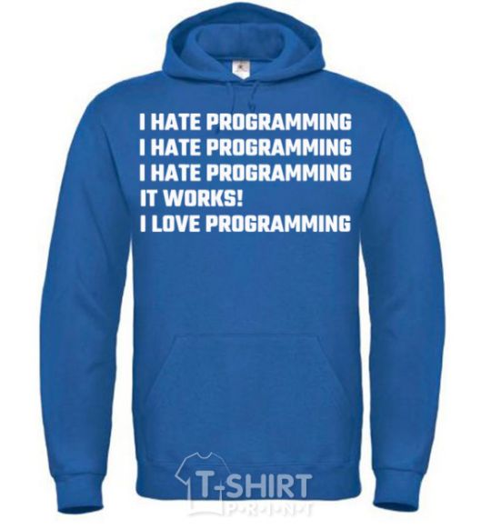 Men`s hoodie programming royal фото