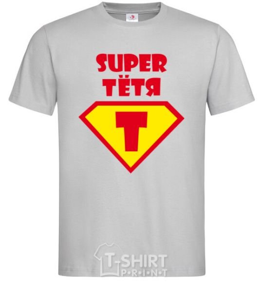 Men's T-Shirt Super Aunt grey фото