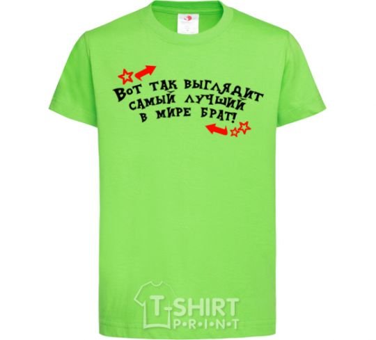 Kids T-shirt This is what the best brother in the world looks like orchid-green фото