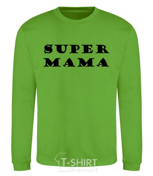 Sweatshirt Super mama inscription orchid-green фото