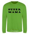 Sweatshirt Super mama inscription orchid-green фото