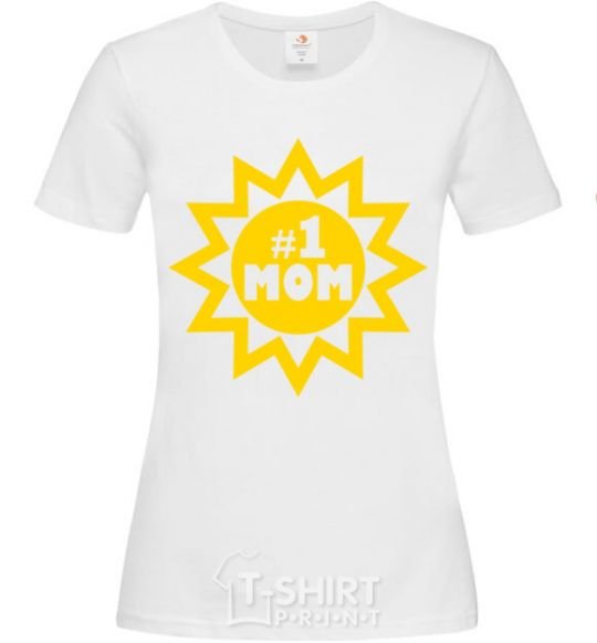 Women's T-shirt Mom number one White фото