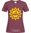 Women's T-shirt Mom number one burgundy фото