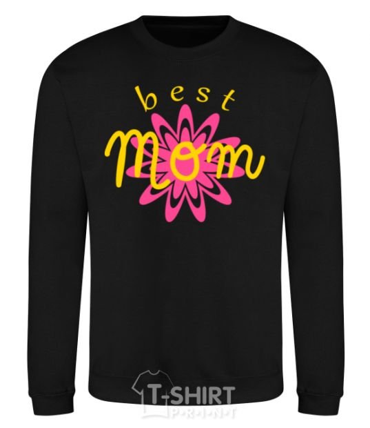 Sweatshirt Best mom pattern lettering black фото