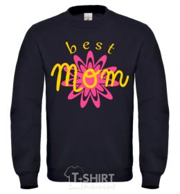 Sweatshirt Best mom pattern lettering black фото