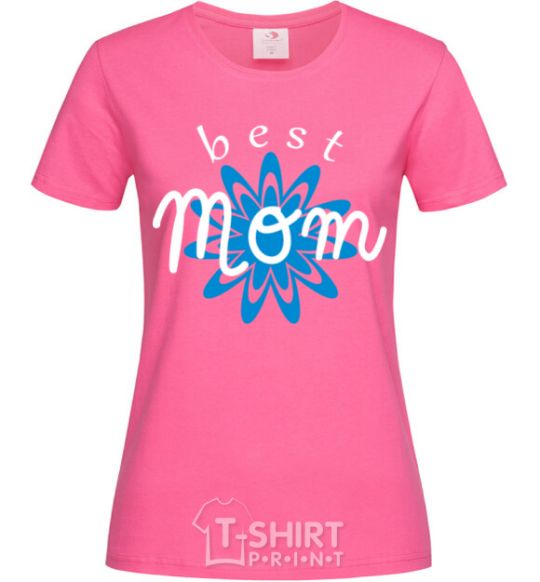 Women's T-shirt Best mom pattern lettering heliconia фото