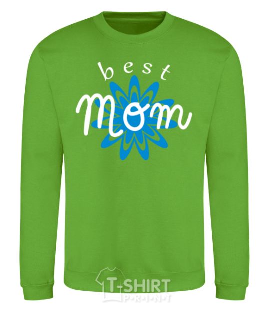 Sweatshirt Best mom pattern lettering orchid-green фото