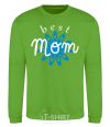 Sweatshirt Best mom pattern lettering orchid-green фото
