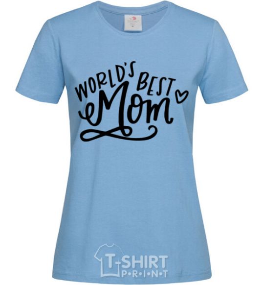 Женская футболка Worlds best mom Голубой фото