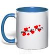 Mug with a colored handle My girlfriend is a miracle royal-blue фото