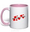 Mug with a colored handle My girlfriend is a miracle light-pink фото
